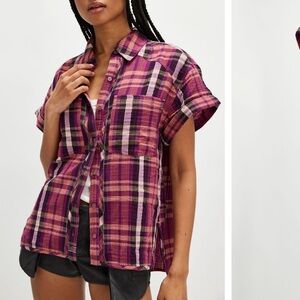 Free People Firefly Madras Top, S